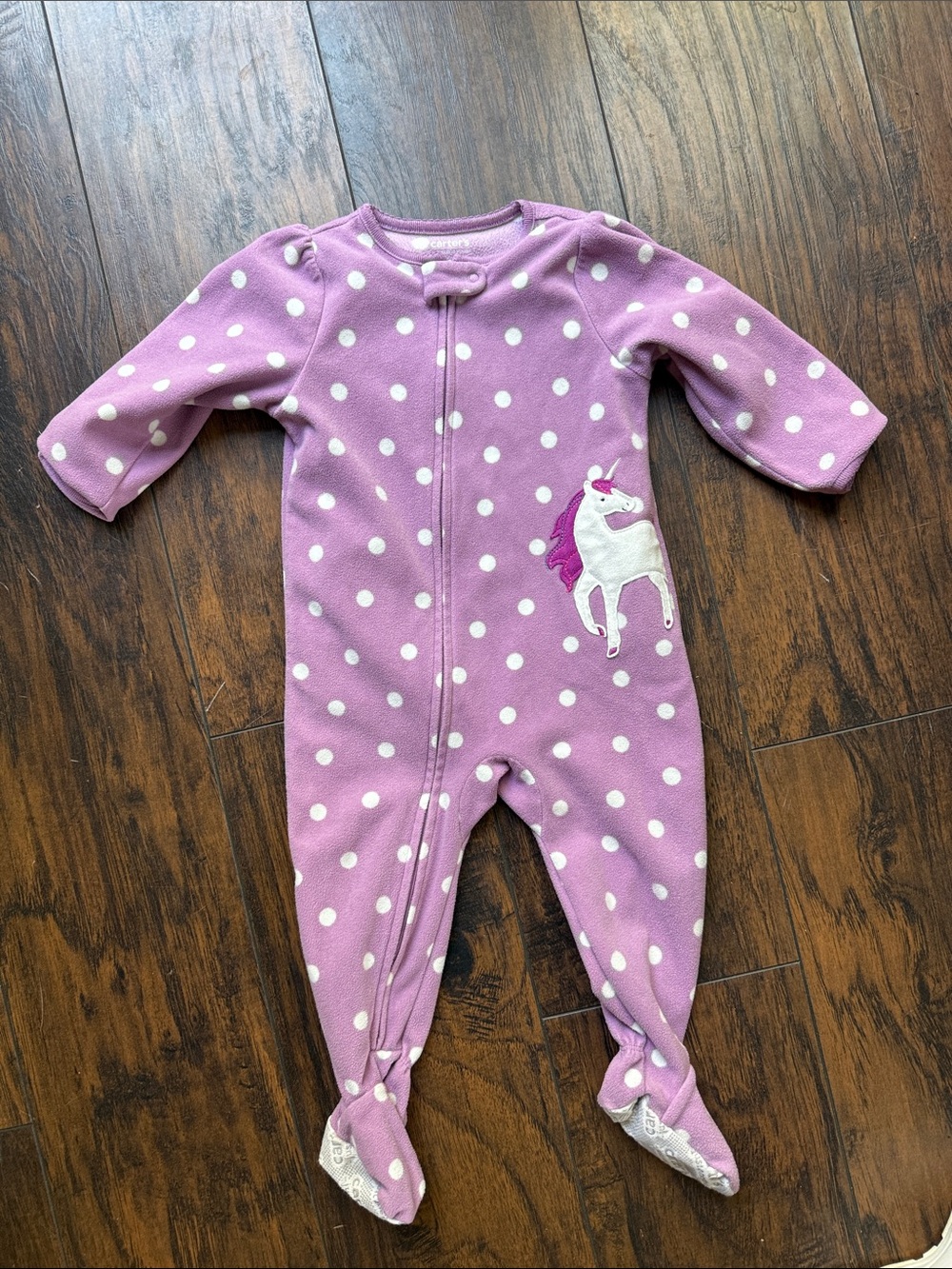 Polka dot unicorn Onesie pajama footed